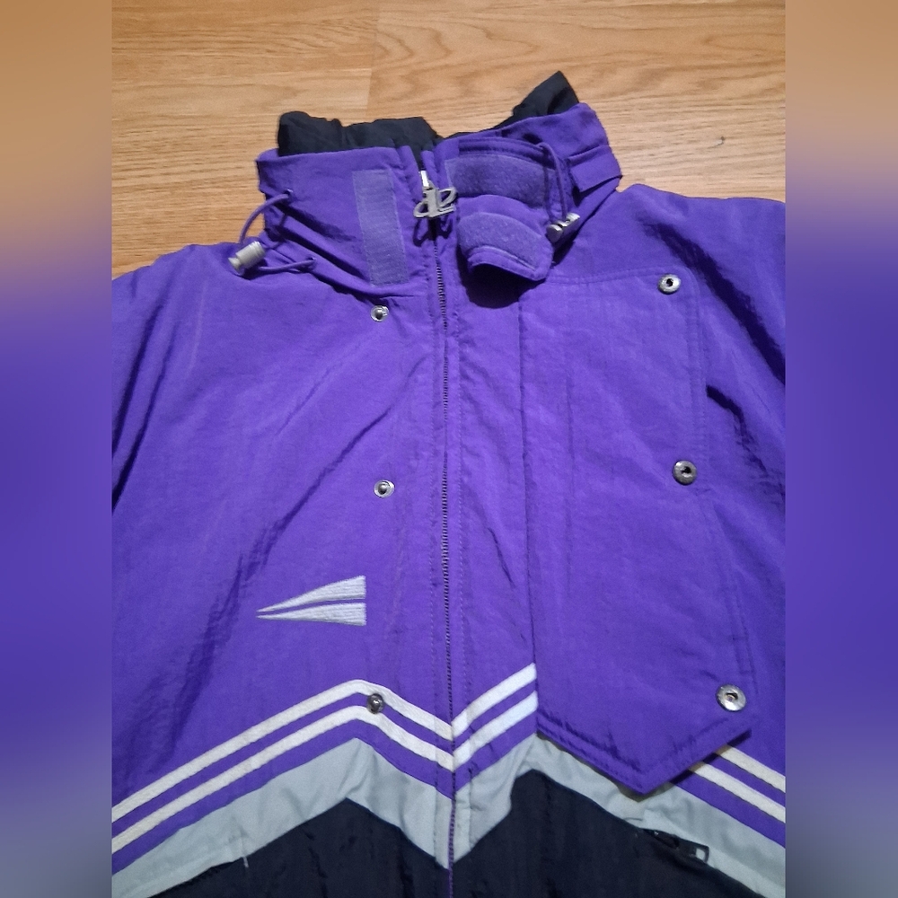 Vintage Logo Athletic Purple NBA  Puffer Jacket Sz. L Made In Macau - Picture 7 of 9